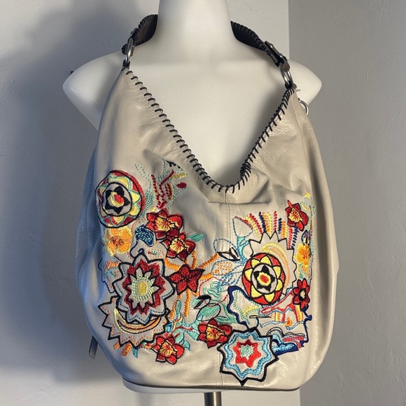 Handbags - Floral Embroidered Hobo Bag